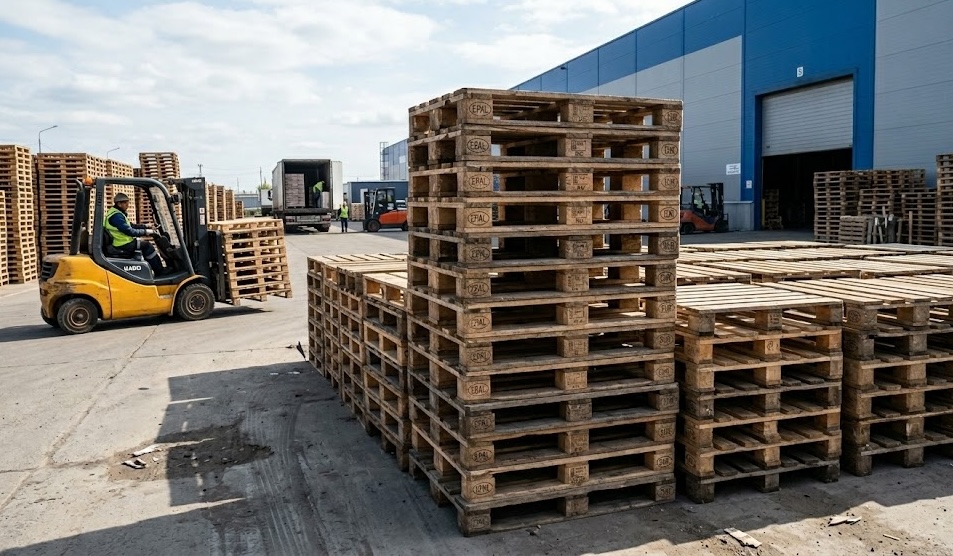 EPAL pallets ready for heat treatment and export